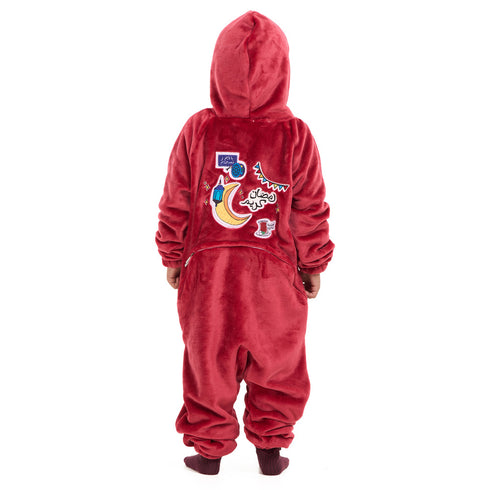 Snuggs Kids Blanket Onesie Dark Red هلال رمضان